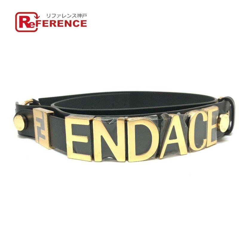 FENDI フェンディ 8CO662 ヴェルサーチ VERSACE コラボ FENDACE フェンダーチェ ロゴ ベルト レザー メンズ ブラック  未使用 【中古】 | ブランドショップリファレンス神戸