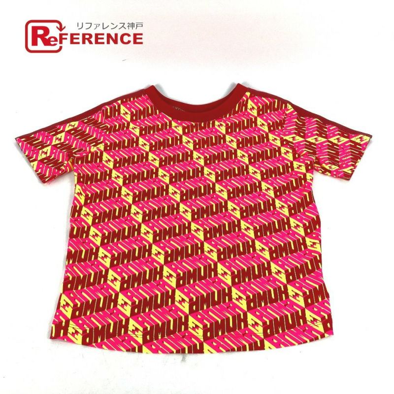 FENDI - フェンディ FENDI ロゴ FS7137 アパレル トップス 丸首 半袖Ｔシャツ コットン レッド 美品 FENDI フェンディ FS7137 ロゴ アパレル トップス 丸首 半袖T