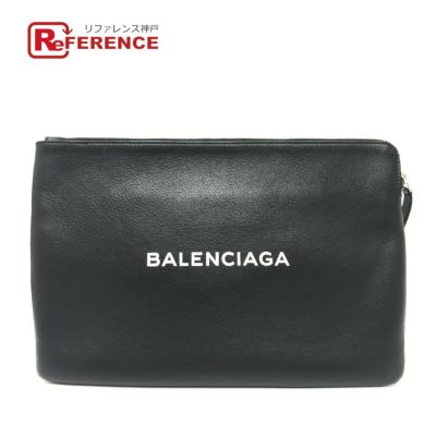 ☆美品☆BALENCIAGA ストライプ レザークラッチバッグ 黒×金