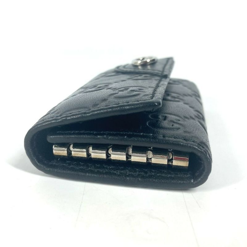 良品 グッチ シマ 181680  6連キーケース ブラック GUCCI グッチ 181680 グッチシマ GG 6連 鍵 6連キーケース キー